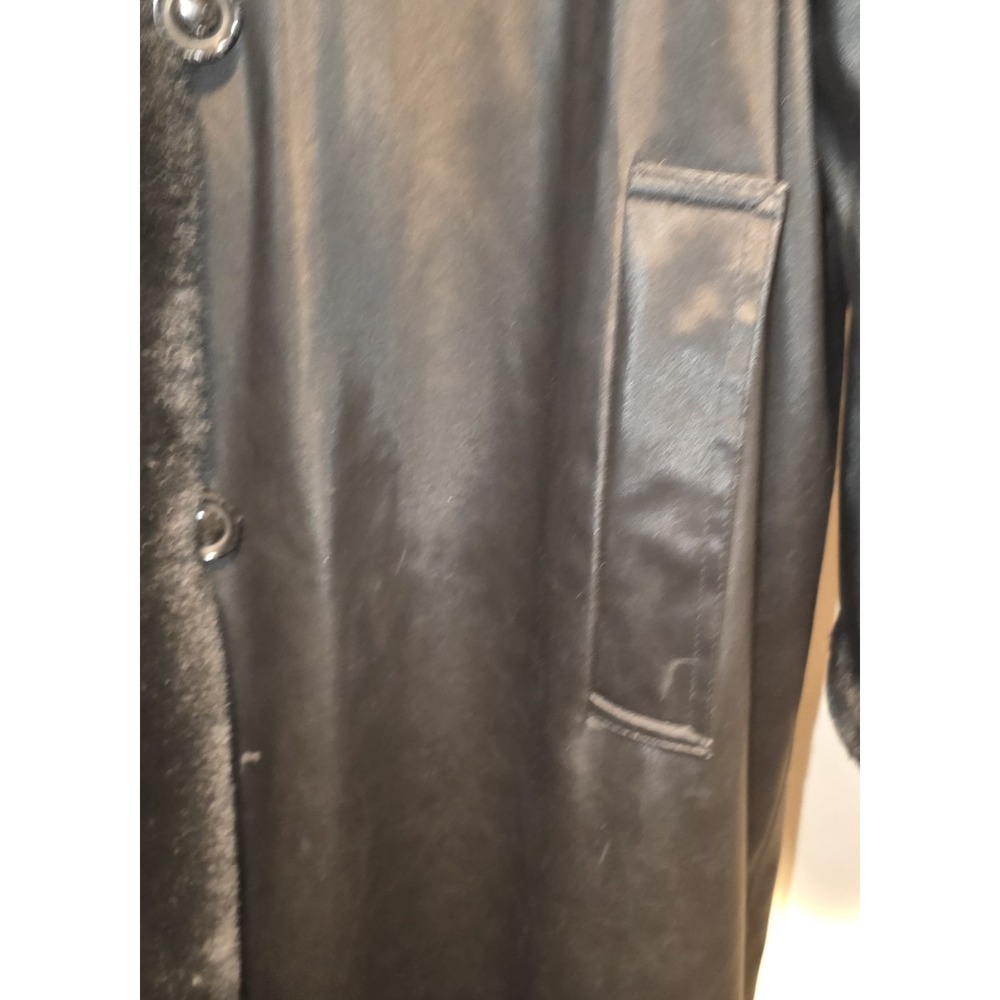 American Bazaar Women's 1X‎ Black w/ Leopard Lining All Weather Winter Rain Coat - Picture 4 of 16
